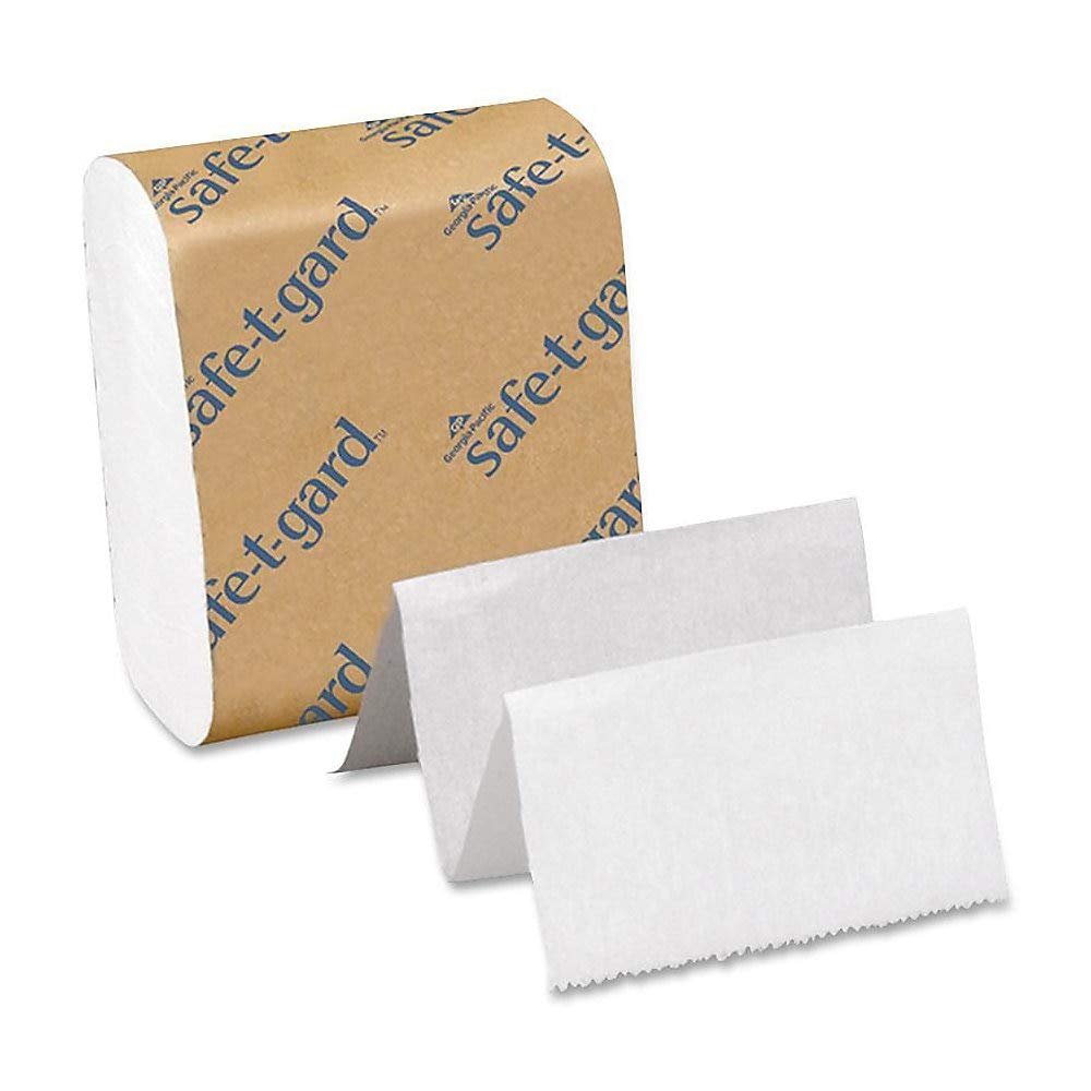 Georgia-Pacific Safe-T-Gard Interfolded Tissue, 4" x 10", White, 200 Sheets Per Pack, Case of 40 Packs
