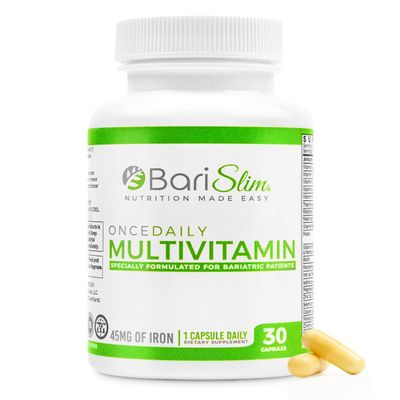 BariSlim Once Daily Bariatric Multivitamin Capsule - 45mg of Iron - Bariatric Vitamin & Supplement for Post Bariatric Surgery Including Gastric Bypass & Gastric Sleeve | 30-Day Supply