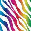 1/2 Sheet - Rainbow Zebra Print Birthday - D21542 - 2D Edible Cake/Cupcake Party Topper - D21542 view 1