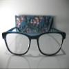 Foster Grant Misha Blue Multicolor Flower Reading Glasses w/Case +2.50 view 1