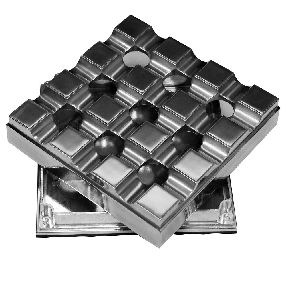 Cigar Alloy Metal Polished Ashtrays (8"x8"x2")