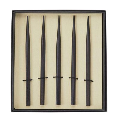 Alphax 905370 Confectionery Toothpicks, Black, 5.0 x 0.2 inches (12.7 x 0.5 cm), Striped Ebony, 5 Pieces, Black Box