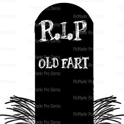 1/4 Sheet - Over The Hill Birthday Tombstone - D21823 - 2D Edible Cake/Cupcake Party Topper - D21823