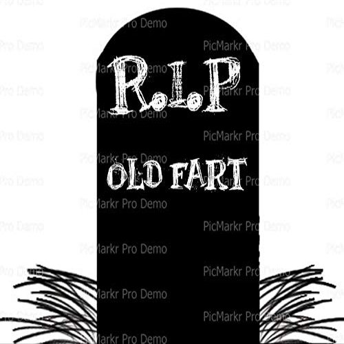 1/4 Sheet - Over The Hill Birthday Tombstone - D21823 - 2D Edible Cake/Cupcake Party Topper - D21823