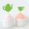 Darling Souvenir Bridal Shower Tea Party Cupcake Topper Birthday Dessert Decorations Tea Kettle Cup Cupcake Toppers - Pack Of 40 view 2