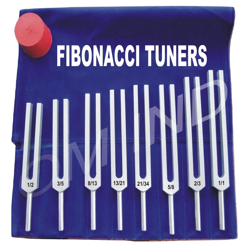 Om Industries Fibonacci Tunning Fork Set Of 8, Tuning Forks with Activator & Pouch,Sound Therapy