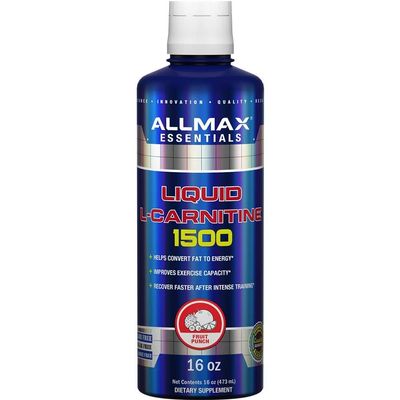 AllMax Nutrition Liquid L-Carnitine 1500 Miligrams, Fruit Punch, 16 oz (473 ml)