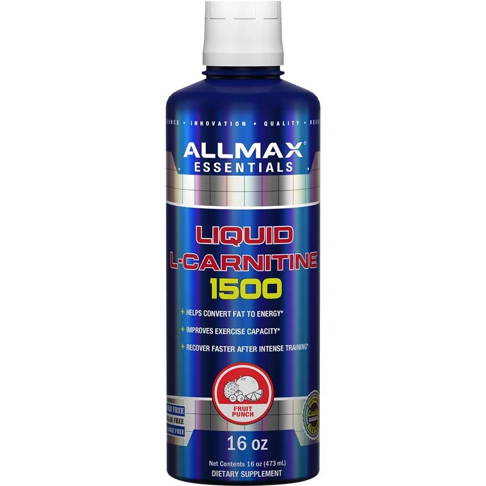 AllMax Nutrition Liquid L-Carnitine 1500 Miligrams, Fruit Punch, 16 oz (473 ml)