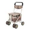Heavy Duty Shopping Cart with Seat, 4 Wheels Medical Walking Aids Foldable, Drive Rollator Walker Lightweight Quality Aluminum Alloy Frame, Used for Seniors Walking, A view 1