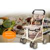 Heavy Duty Shopping Cart with Seat, 4 Wheels Medical Walking Aids Foldable, Drive Rollator Walker Lightweight Quality Aluminum Alloy Frame, Used for Seniors Walking, A view 2