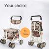 Heavy Duty Shopping Cart with Seat, 4 Wheels Medical Walking Aids Foldable, Drive Rollator Walker Lightweight Quality Aluminum Alloy Frame, Used for Seniors Walking, A view 3