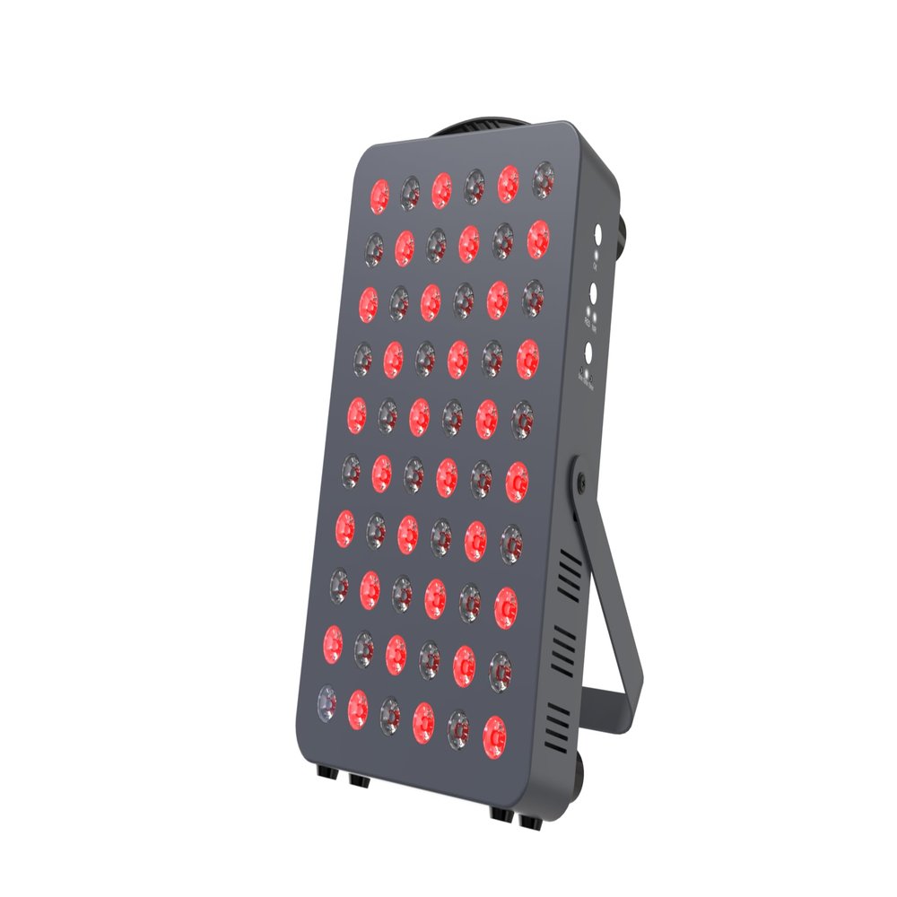 Hooga Red Light Therapy Panel for Face and Body, Red & Near Infrared LED Light with Timer and Stand, 60 High-Efficiency Low-Level LEDs (<5 mW), Flicker-Free Wellness and Recovery Device HG300.