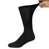 3 Pairs of Womens Neuropathy Diabetic Extra Stretchy Cotton Crew Socks (Shoe Size 6-12, Black) view 3