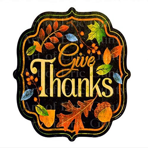 1/2 Sheet - Thanksgiving Give Thanks - D22531 - 2D Edible Cake/Cupcake Party Topper - D22531
