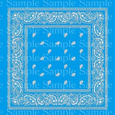 1/2 Sheet - Light Blue Paisley Bandana Birthday - D24370-2D Edible Cake/Cupcake Party Topper - D24370