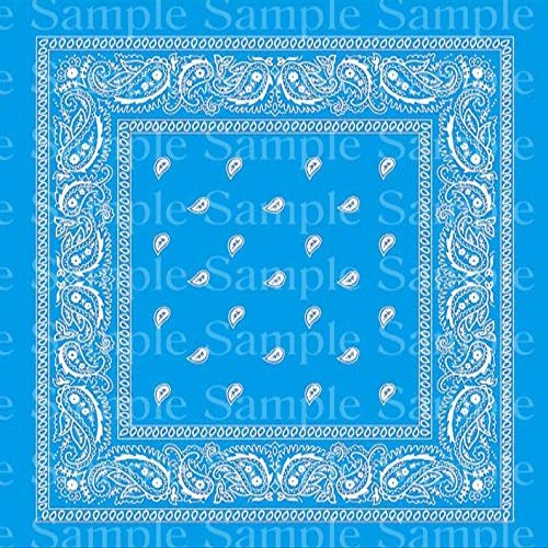 1/2 Sheet - Light Blue Paisley Bandana Birthday - D24370-2D Edible Cake/Cupcake Party Topper - D24370