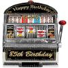 1/4 Sheet - 85th Birthday Casino Slot Machine - D24373 - 2D Edible Cake/Cupcake Party Topper - D24373 view 1