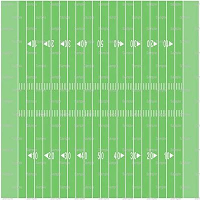 1/2 Sheet - Green Football Field Birthday - D6501 - 2D Edible Cake/Cupcake Party Topper