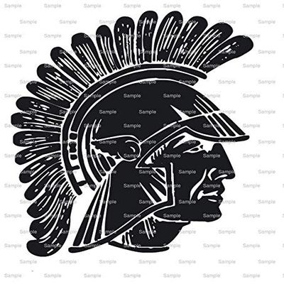 1/2 Sheet - Black Spartan / Trojan Mascot Birthday - D849 - 2D Edible Cake/Cupcake Party Topper