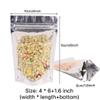 100PCS Resealable Smell Proof Bags with Clear Front Window, Zip Lock Stand Up Aluminum Foil Bags Mylar Food Storage Bags Pouch for Dry Food, Snack, Jewelry, Electronics4x6+2.4inch view 2
