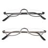 KoKoBin Half Reading Glasses - 2 Pairs Half Rim Metal Frame Glasses Spring Hinge Readers for Men and Women, Black+Gunmetal 2.00 view 2