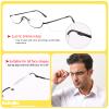 KoKoBin Half Reading Glasses - 2 Pairs Half Rim Metal Frame Glasses Spring Hinge Readers for Men and Women, Black+Gunmetal 2.00 view 3
