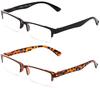 2 Pack Semi-Rimless Reaing Glasses Stylish Look Light Weight with Carring Pouches view 2