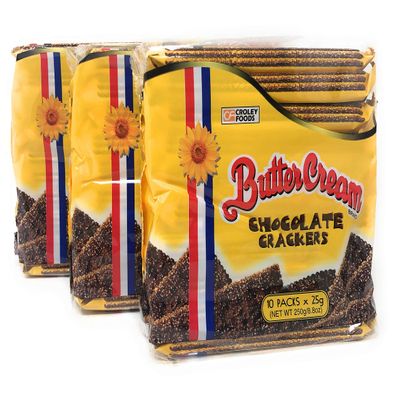 Croley Foods Buttercream Crackers - Chocolate Flavor, 8.8 oz (250g) 10 Count, 3 Packs