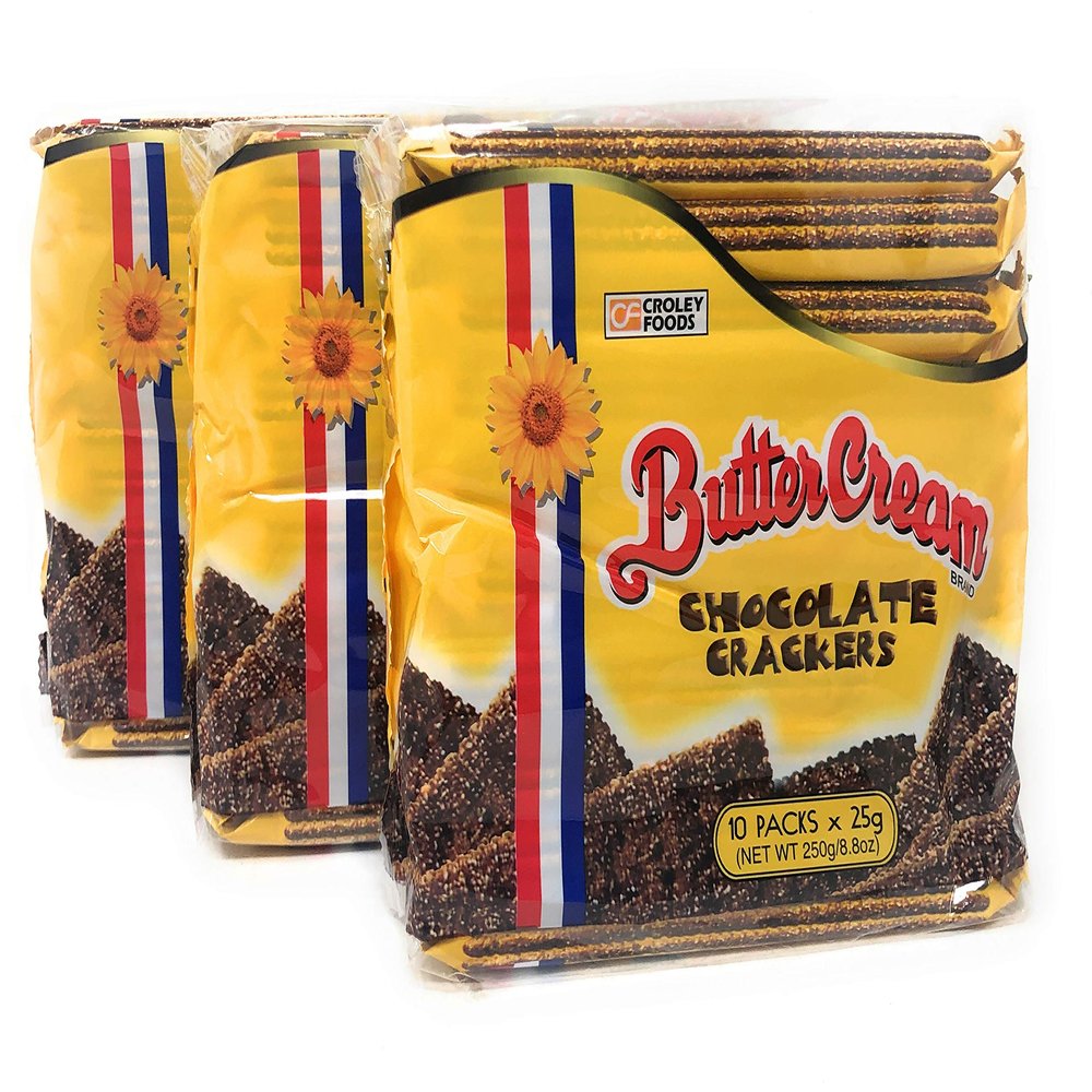 Croley Foods Buttercream Crackers - Chocolate Flavor, 8.8 oz (250g) 10 Count, 3 Packs