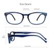 VisionGlobal Blue Light Blocking Glasses for Women/Men, Anti Eyestrain, Computer Reading, TV Glasses, Stylish Square Frame, Anti Glare (Blue, + 1.00 Magnification) view 3