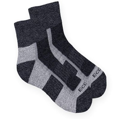 Ecosox Diabetic Light Weight Hiking Quarter Outdoor Sock (US, Numeric, 10, 13, Regular, Regular, Charcoal/Grey (One Pair))