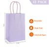 AZOWA Gift Bags Mini Small Kraft Paper Bags with Handles (4 x 2.4 x 6 in, Light Purple, 12 Pcs) view 2