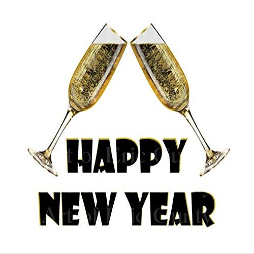 1/2 Sheet - Happy New Year - D22818 - 2D Edible Cake/Cupcake Party Topper - D22818
