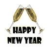 1/2 Sheet - Happy New Year - D22818 - 2D Edible Cake/Cupcake Party Topper - D22818 view 1