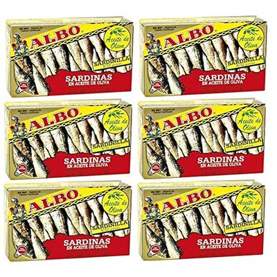 ALBO Sardines in Olive Oil 120g. Pack 6 Units