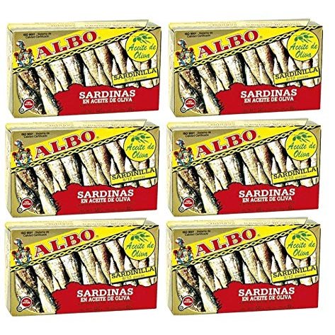 ALBO Sardines in Olive Oil 120g. Pack 6 Units