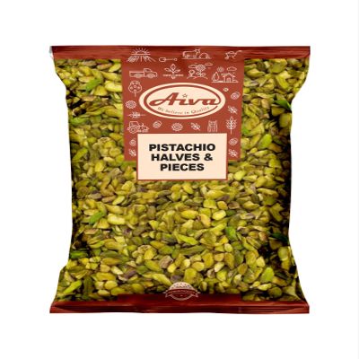 Aiva California Pistachios Halves and Pieces, Pista Raw Unsalted (2 LB)   Bulk Pistachio Split Kernels, Bulk Raw Pistachio Pieces, Premium Nut Topping for Baking, Cooking, and Dubai Kunafa Chocolate