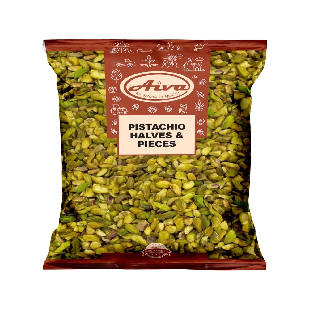 Aiva California Pistachios Halves and Pieces, Pista Raw Unsalted (2 LB)   Bulk Pistachio Split Kernels, Bulk Raw Pistachio Pieces, Premium Nut Topping for Baking, Cooking, and Dubai Kunafa Chocolate