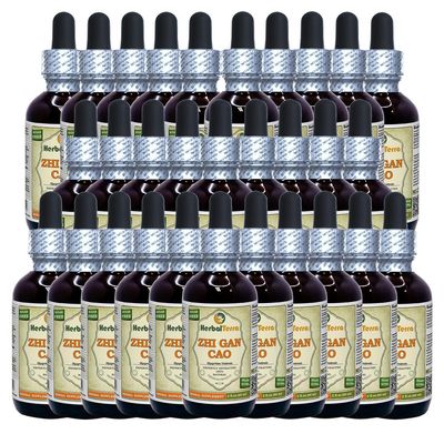 Zhi Gan Cao (Glycyrrhiza Uralensis) Tincture, Organic Dried Processed Root Powder Liquid Extract (Brand Name: HerbalTerra, Proudly Made in USA) 30x2 fl.oz (30x60 ml)