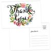 50 Thank You Postcards-Blank Thank You Note Card, Floral Watercolor Calligraphy Note Card Stationery for Wedding, Bridesmaid, Bridal or Baby Shower, Teachers, Business. view 1