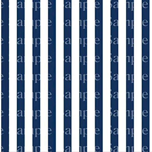 1/4 Sheet - Blue Vertical Stripes Birthday - D24392 - 2D Edible Cake/Cupcake Party Topper - D24392
