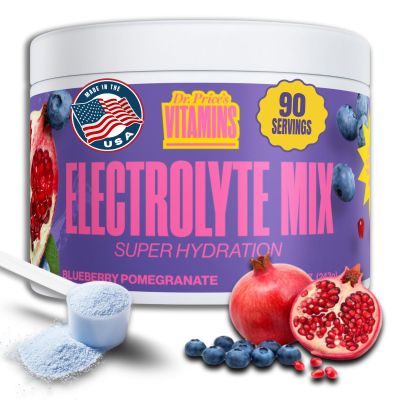 Dr. Prices Electrolytes Powder Bulk  Blueberry Pomegranate, 90 Servings | Sugar Free Hydration Drink Mix with 72+ Trace Minerals, Manganese | Keto Electrolytes, Vegan, Doctor-Formulated, Made in USA
