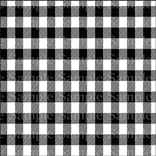 6" Round - Black & White Gingham Plaid Birthday - D24384-2D Edible Cake/Cupcake Party Topper - D24384