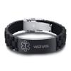 XUANPAI WARFARIN Silicone Medical Alert ID Bracelet Emergency Wristband for Men,Adjustable view 1