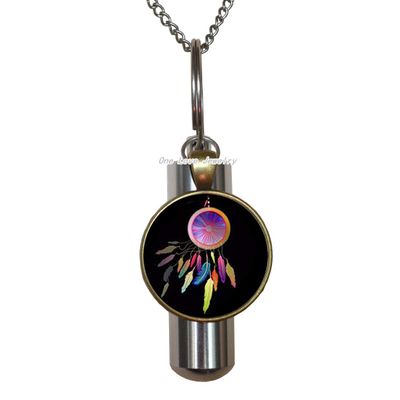 Ni36uo0qitian0ozaap Feather Dreamcatcher Pattern URN Cremation URN Necklace for Men and Women Clothing Accessories Cremation URN Necklace Jewelry,TAP256