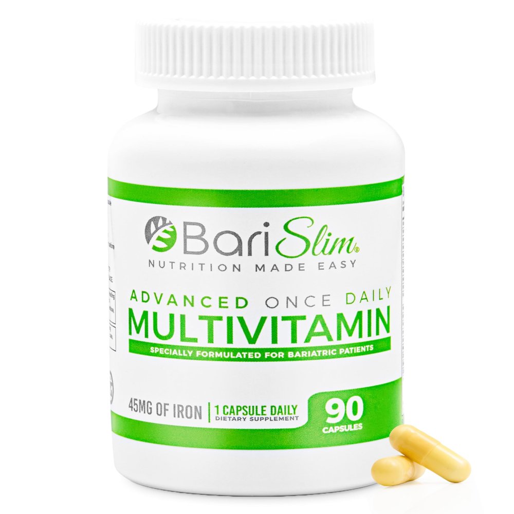 BariSlim Advanced Once Daily Bariatric Multivitamin Capsule - 45 mg of Iron - Bariatric Vitamin for Post Bariatric Surgery Including Gastric Bypass and Gastric Sleeve | 90 Day Supply