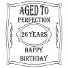 1/4 Sheet - Aged 26 Years Birthday - D24383 - 2D Edible Cake/Cupcake Party Topper - D24383 view 1