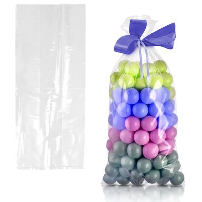 APQ Supply Clear Gusseted Poly Bags, 8 x 3 x 20 Inches. Pack of 1000 Side Gusseted Plastic Bags with Open Top. Crystal Clear Baggies for Treats. Tear-Resistant 2 Mil Polyethylene Flat Bottom Bag