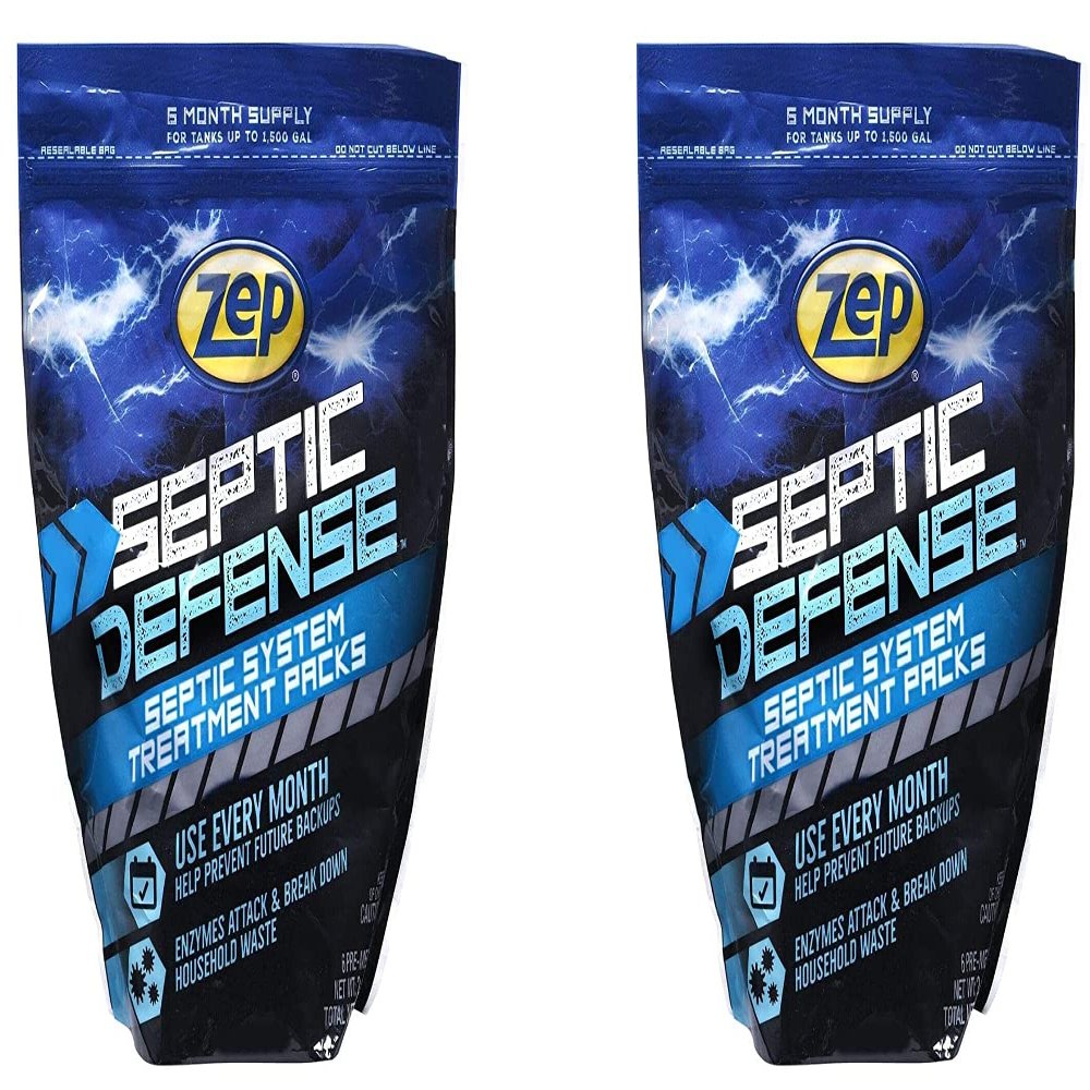 Zep Septic Defense System Treatment Dissolvable Packs - (2 Pack) 1 Year Supply - ZSTP6 - Safe for Pipes