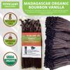 20 Madagascar Organic Vanilla Beans Grade A. Certified USDA Organic. ~6" by FITNCLEAN VANILLA for Baking, Extract and Cooking. Fresh Gourmet NON-GMO Bourbon Whole Pods view 2
